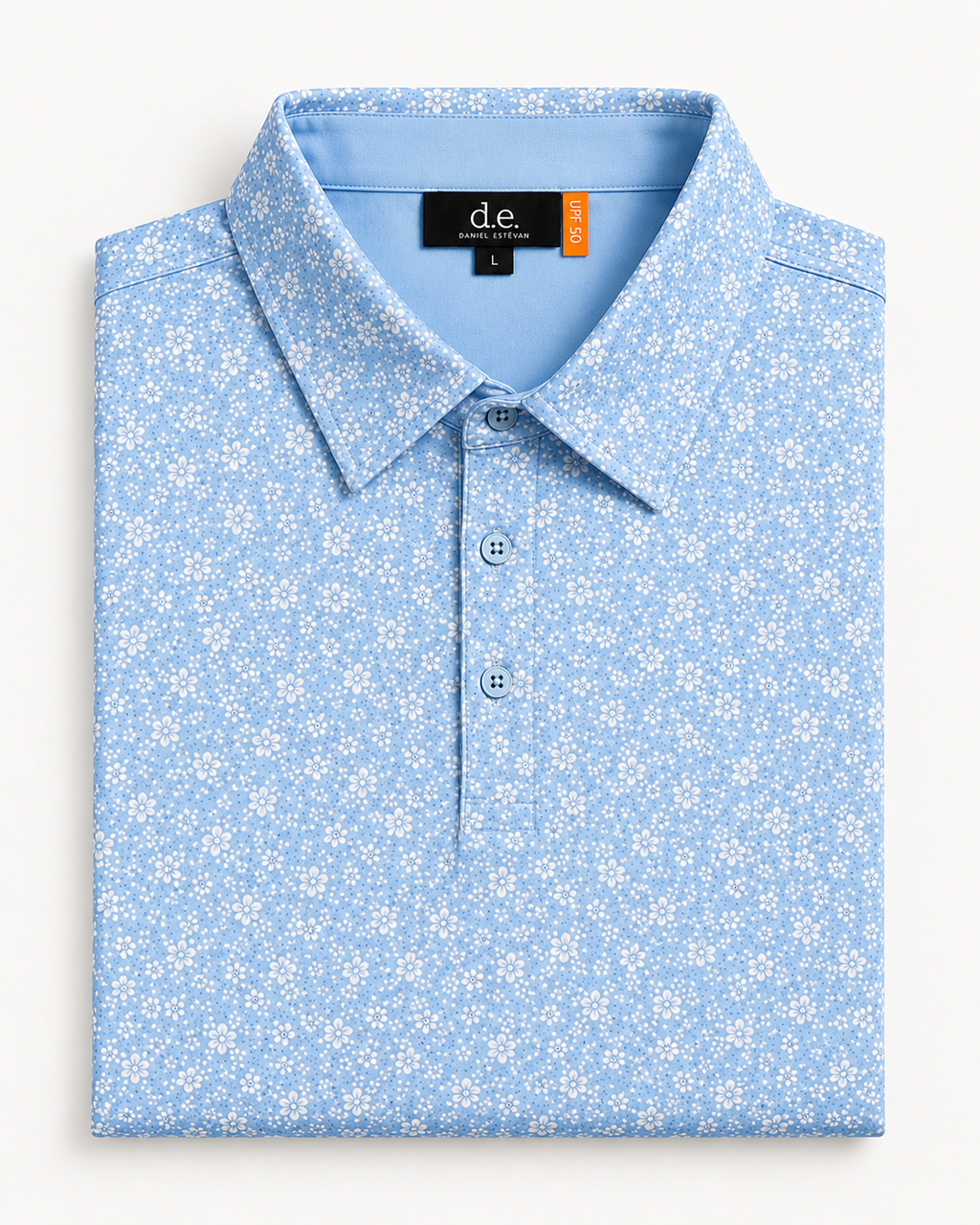 Sky Blue Floral Polo