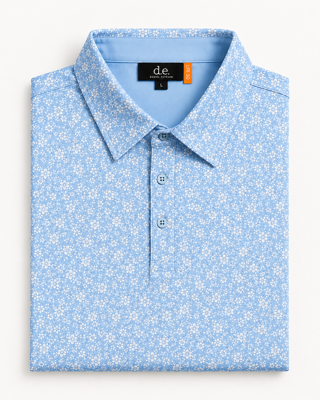 Sky Blue Floral Polo