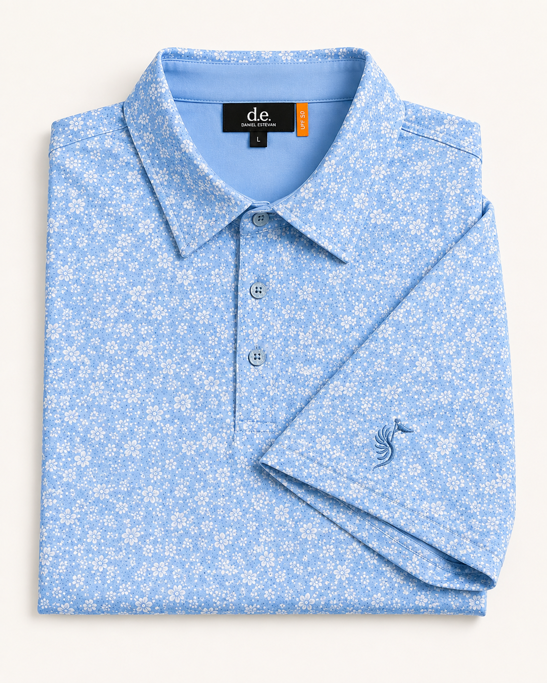 Sky Blue Floral Polo